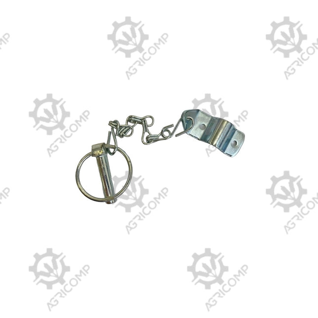 Round Linch Pin, Chain & Bracket Assembly, Pin Ø11mm
