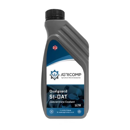1 Litre Bottle of Agricomp Qualguard Si-OAT coolant on a white background
