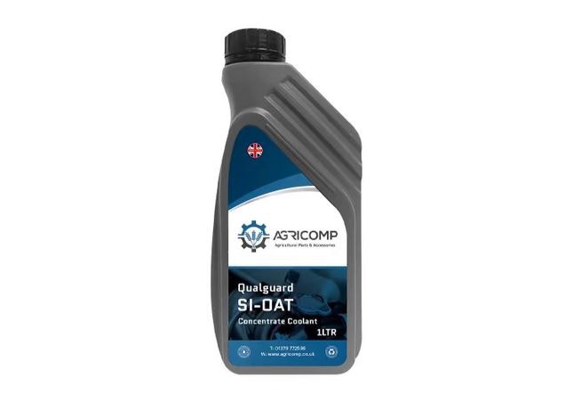 1 Litre Bottle of Agricomp Qualguard Si-OAT coolant on a white background
