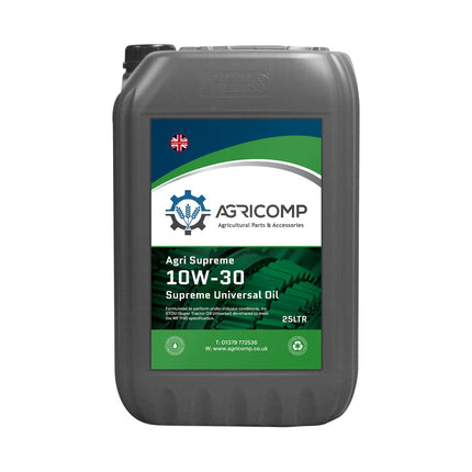 25 Litre Agricomp Agri Supreme 10w 30 oil container on a white background