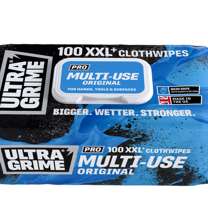 Ultragrime Pro Unscented Heavy-Duty Multi-Surface Wipes Grime Cleaning Cloths , Pack of 100