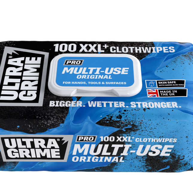 Ultragrime Pro Unscented Heavy-Duty Multi-Surface Wipes Grime Cleaning Cloths , Pack of 100