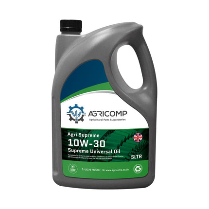 5 Litre Agricomp Agri Supreme 10W-30 oil container on a white background