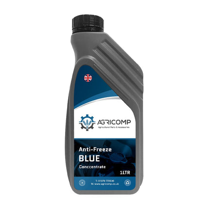 Agricomp Anti-Freeze 1 Litre  Blue Concentrate bottle on a white background