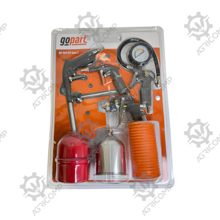 GoPart Air Tool Kit (5pc) Paint Sprayer Air Blower Liquid Sprayer Tyre Pressure Gauge & Flexi Hose