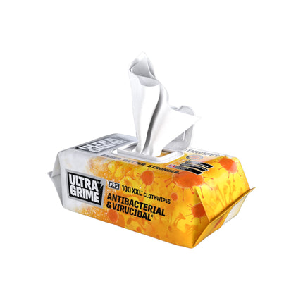 UltraGrime PRO Anti-Bac Cleaning Wet Wipes Multi-Purpose Heavy-Duty Antibacterial Cloths , Pack of 100