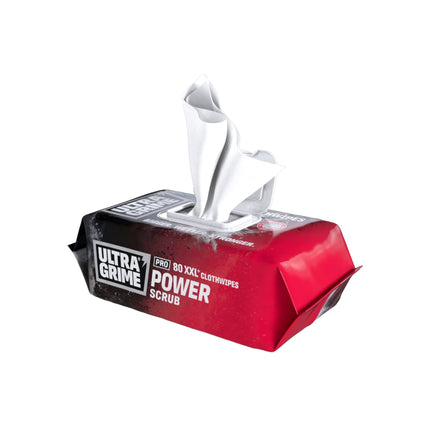 UltraGrime PRO Power Scrub Cleaning Wet Wipes - Big Size Professional Disposable Wipes - Tougher Multi-Purpose Heavy-Duty Textured Scrubbing Cloths , Pack of 100