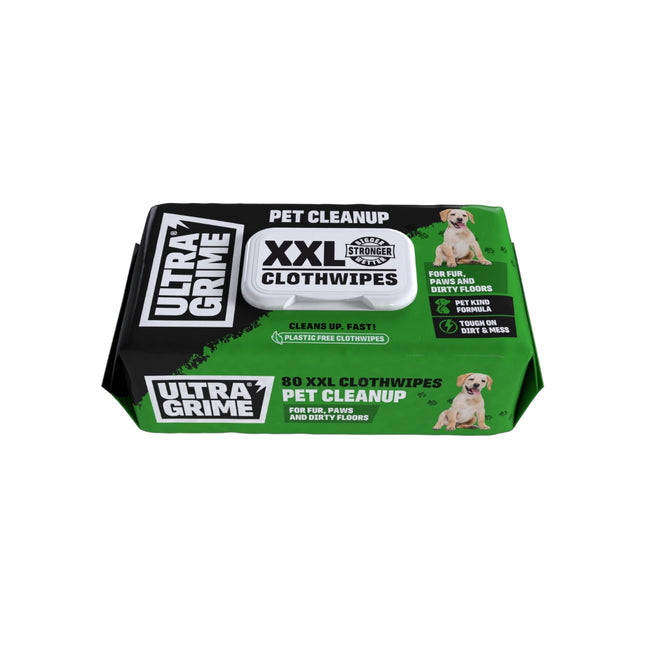 UltraGrime XXL Pet Cleaning Cloth Wipes , Pack of 80