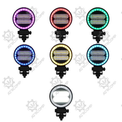 FlexiGlow Colour changing Programable Round Work Light, LED Multi-coloured, 2400 Lumens Raw, 12-24V (Copy) (Copy)