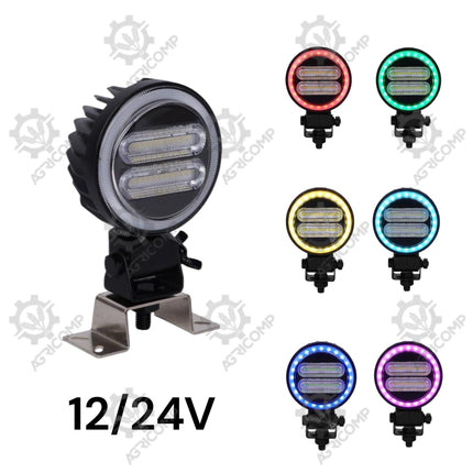 FlexiGlow Colour changing Programable Round Work Light, LED Multi-coloured, 2400 Lumens Raw, 12-24V (Copy) (Copy)
