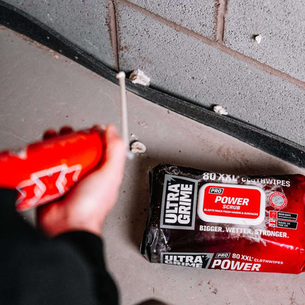 UltraGrime PRO Power Scrub Cleaning Wet Wipes - Big Size Professional Disposable Wipes - Tougher Multi-Purpose Heavy-Duty Textured Scrubbing Cloths , Pack of 100