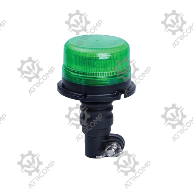 LED Flashing Green Tractor / Excavator Beacon Flexible Pin 12-24V