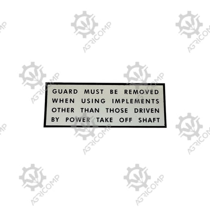 Massey Ferguson 135 PTO Warning Decal Sticker