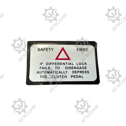 Massey Ferguson 135 Safety Diff Lock Decal